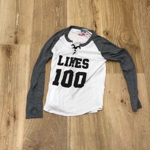 gorgeous long sleeve shirt with thumb holes.